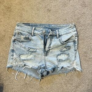 American Eagle High Waist Shortie Jean Shorts